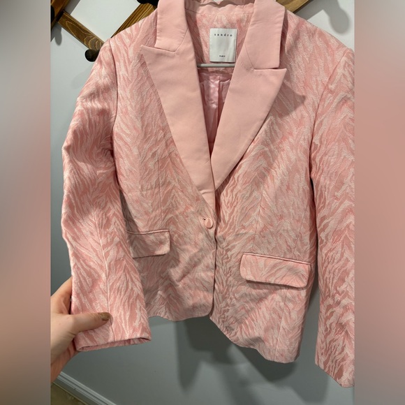 Sandro PARIS Pink jacquard blazer - Picture 7 of 13